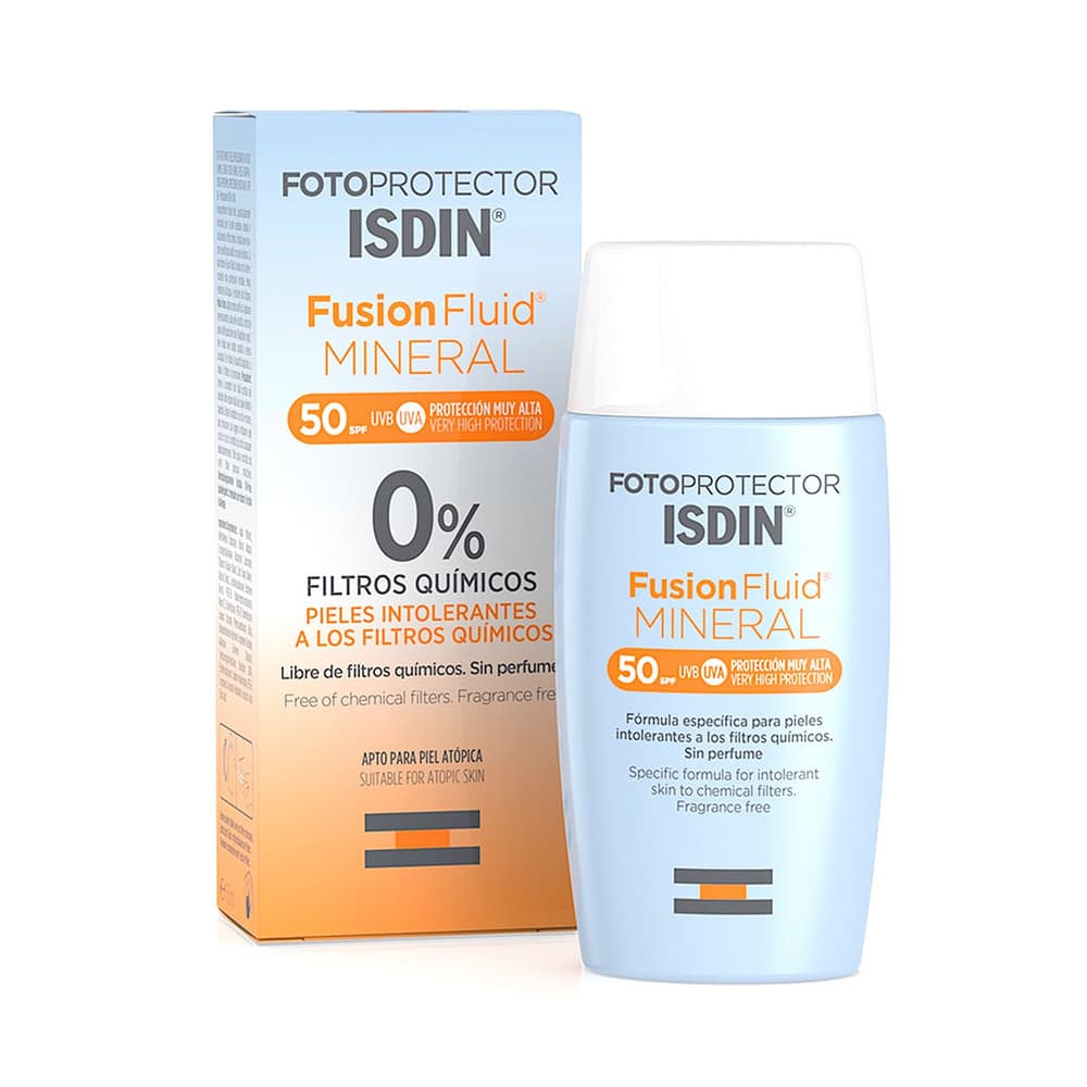 Isdin Fusion Fluid Mineral SPF 50+ Product and Package