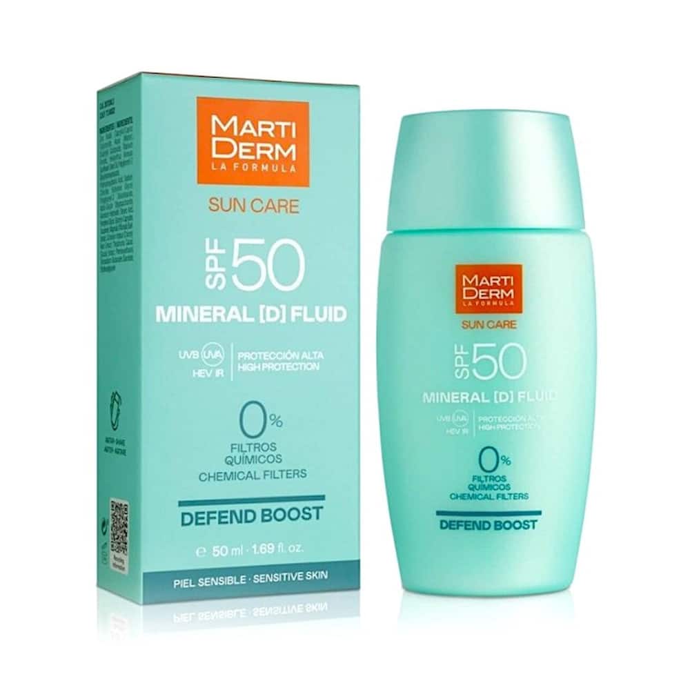 Martiderm Sun Care Mineral D SPF50 Fluid Product and Package